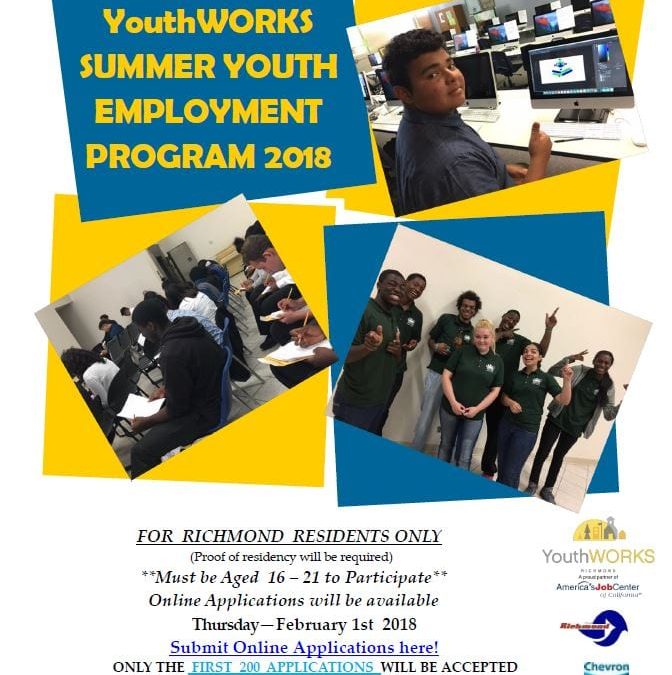 YouthWORKS 2018 Summer Youth Employment Program ~ Accepting Applications!