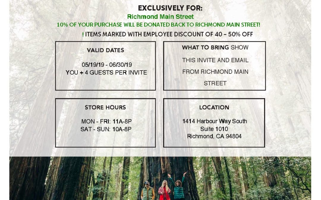 Exclusive Offer to Shop at Columbia Employee Store and Support Richmond Main Street