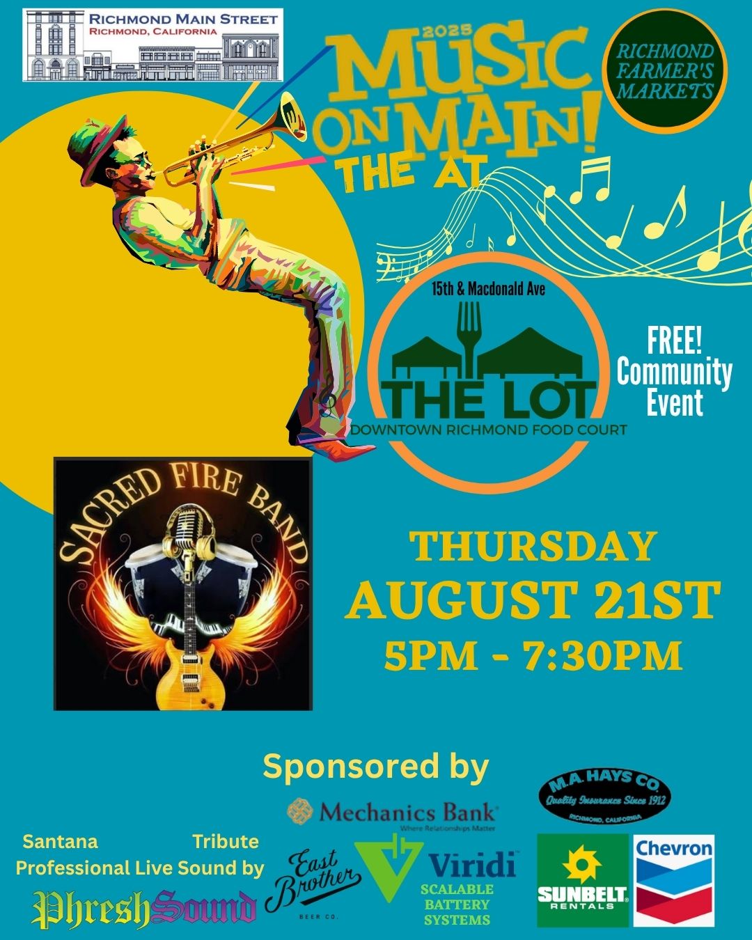 Music on the Main Aug 21st Event Flyer